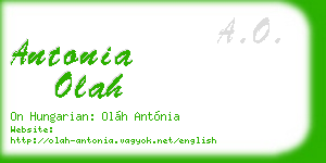 antonia olah business card